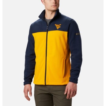 Pánské Bundy Columbia Collegiate Flanker III Fleece - West Virginia University Tmavě Blankyt Zlaté T